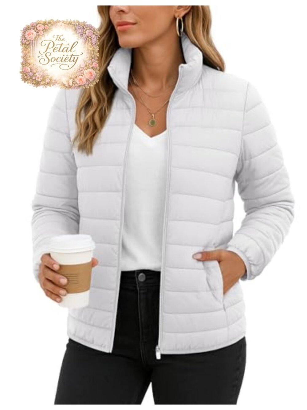 Quilted Packable Lightweight Puffer Jacket Zip Up Coat Nylon